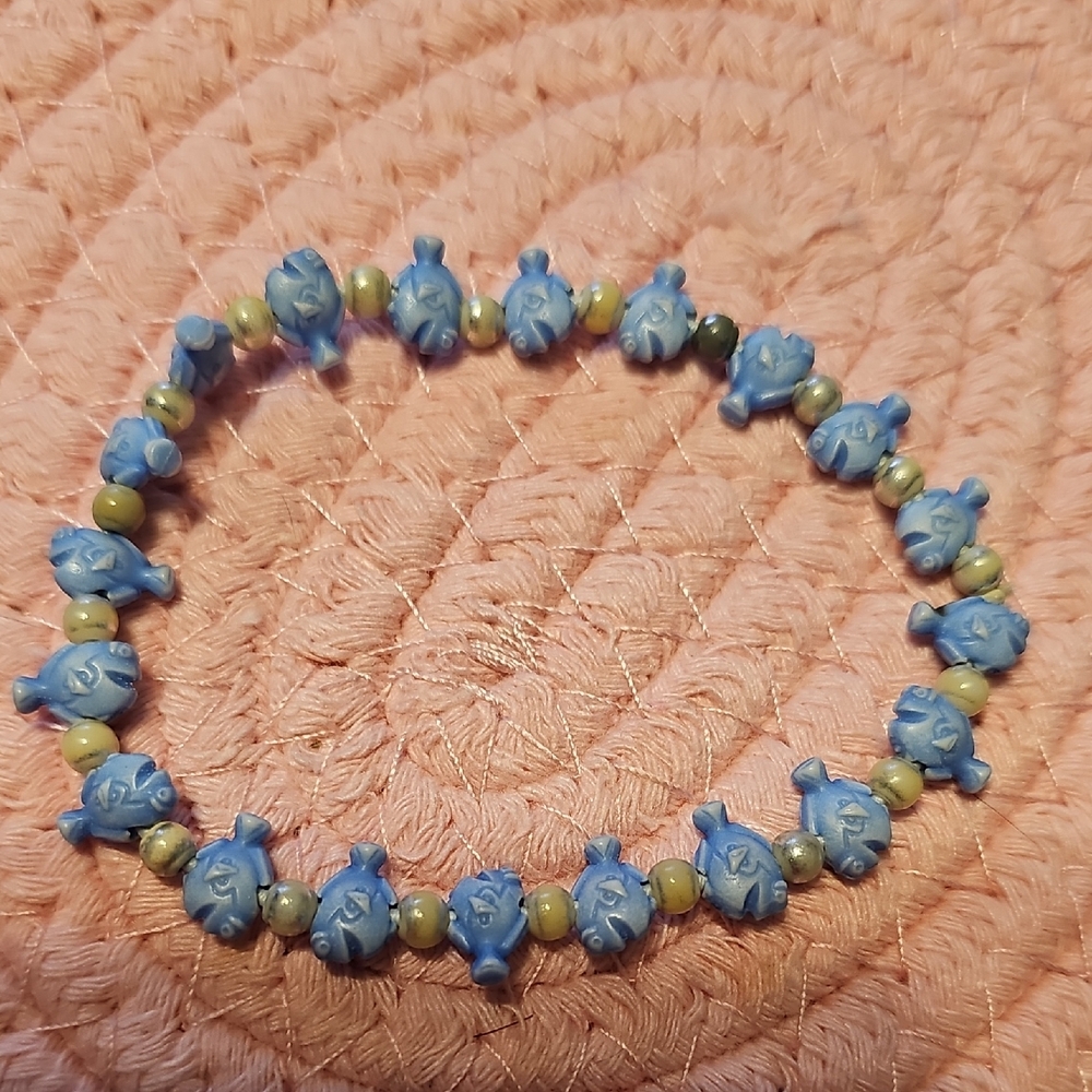 Blue and Green Beaded Bracelet